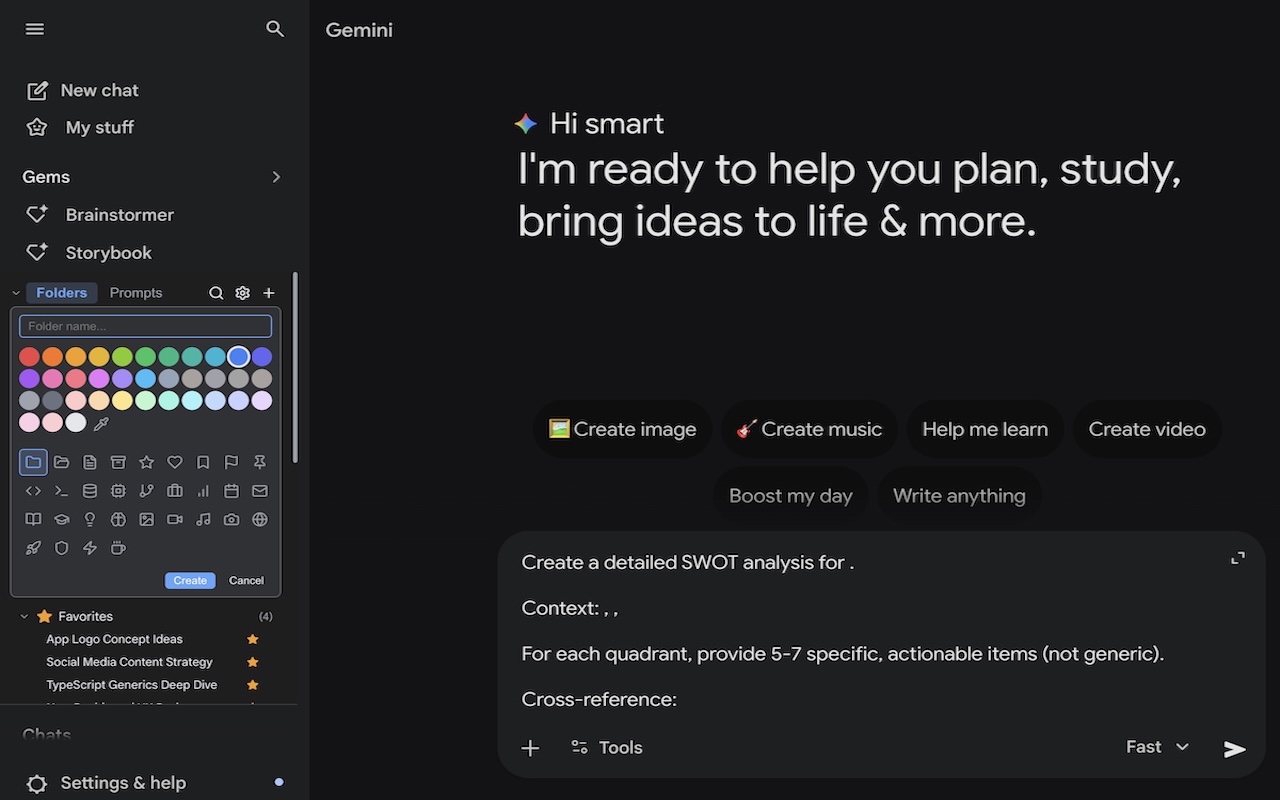 Folder customization